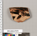 Terracotta rim fragment of a kylix (drinking cup), Attributed to Makron [Robert Guy], Terracotta, Greek, Attic