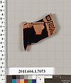Terracotta fragment of a kylix (drinking cup), Terracotta, Greek, Attic