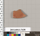 Terracotta fragment of a kylix (drinking cup), Terracotta, Greek, Attic