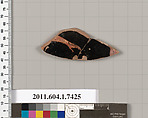 Terracotta fragment of a kylix (drinking cup), Terracotta, Greek, Attic
