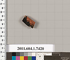 Terracotta fragment of a kylix (drinking cup), Terracotta, Greek, Attic