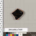 Terracotta fragment of a kylix (drinking cup), Terracotta, Greek, Attic