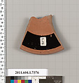 Terracotta fragment of a kylix (drinking cup), Terracotta, Greek, Attic