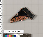 Terracotta fragment of a kylix (drinking cup), Terracotta, Greek, Attic
