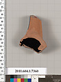 Terracotta fragment of a kylix (drinking cup), Terracotta, Greek, Attic