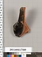 Terracotta fragment of a kylix (drinking cup), Terracotta, Greek, Attic