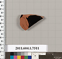 Terracotta fragment of a kylix (drinking cup), Terracotta, Greek, Attic