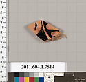 Terracotta fragment of a kylix (drinking cup), Terracotta, Greek, Attic