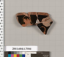 Terracotta rim fragment of a kylix (drinking cup), Terracotta, Greek, Attic