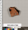 Terracotta fragment of a kylix (drinking cup), Terracotta, Greek, Attic