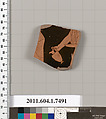 Terracotta fragment of a kylix (drinking cup), Terracotta, Greek, Attic