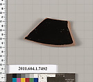 Terracotta fragment of a kylix (drinking cup), Terracotta, Greek, Attic