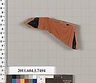 Terracotta fragment of a kylix (drinking cup), Terracotta, Greek, Attic