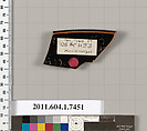 Terracotta rim fragment of a kylix (drinking cup), Attributed to Hermonax [DvB], Terracotta, Greek, Attic