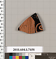 Terracotta fragment of a kylix (drinking cup), Terracotta, Greek, Attic