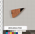 Terracotta fragment of a kylix (drinking cup), Terracotta, Greek, Attic
