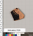 Terracotta fragment of a kylix (drinking cup), Terracotta, Greek, Attic