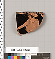 Terracotta rim fragment of a kylix (drinking cup), Terracotta, Greek, Attic