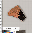 Terracotta fragment of a kylix (drinking cup), Terracotta, Greek, Attic