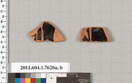 Terracotta fragments of kylikes (drinking cups), Terracotta, Greek, Attic