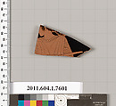 Terracotta fragment of a kylix (drinking cup), Terracotta, Greek, Attic