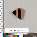 Terracotta fragment of a kylix (drinking cup), Terracotta, Greek, Attic