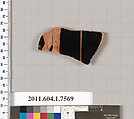 Terracotta fragment of a kylix (drinking cup), Terracotta, Greek, Attic