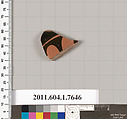 Terracotta rim fragment of a kylix (drinking cup), Terracotta, Greek, Attic