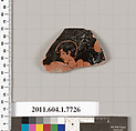 Terracotta rim fragment of a kylix (drinking cup), Terracotta, Greek, Attic