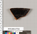 Terracotta rim fragment of a kylix (drinking cup), Terracotta, Greek, Attic
