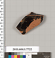 Terracotta fragment of a kylix (drinking cup), Terracotta, Greek, Attic