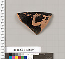 Terracotta rim fragment of a kylix (drinking cup), Terracotta, Greek, Attic