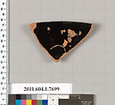 Terracotta rim fragment of a kylix (drinking cup), Terracotta, Greek, Attic