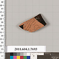 Terracotta fragment of a kylix (drinking cup), Terracotta, Greek, Attic