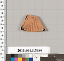 Terracotta fragment of a kylix (drinking cup), Terracotta, Greek, Attic
