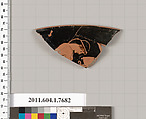 Terracotta rim fragment of a kylix (drinking cup), Terracotta, Greek, Attic