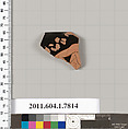 Terracotta rim fragment of a kylix (drinking cup), Terracotta, Greek, Attic