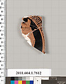 Terracotta fragment of a kylix (drinking cup), Terracotta, Greek, Attic