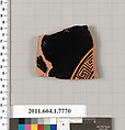 Terracotta fragment of a kylix (drinking cup), Terracotta, Greek, Attic