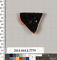 Terracotta rim fragment of a kylix (drinking cup), Terracotta, Greek, Attic