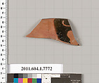 Terracotta rim fragment of a kylix (drinking cup), Terracotta, Greek, Attic