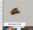 Terracotta fragment of a kylix (drinking cup), Terracotta, Greek, Attic