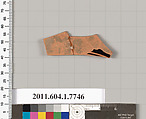 Terracotta fragment of a kylix (drinking cup), Terracotta, Greek, Attic