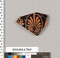 Terracotta fragment of a kylix (drinking cup), Terracotta, Greek, Attic