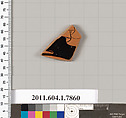 Terracotta fragment of a kylix (drinking cup), Terracotta, Greek, Attic
