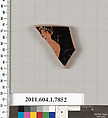 Terracotta fragment of a kylix (drinking cup), Terracotta, Greek, Attic