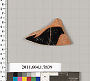 Terracotta fragment of a kylix (drinking cup), Terracotta, Greek, Attic