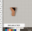 Terracotta fragment of a kylix (drinking cup), Terracotta, Greek, Attic