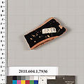 Terracotta fragment of a kylix (drinking cup), Terracotta, Greek, Attic