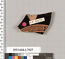 Terracotta fragment of a kylix (drinking cup), Terracotta, Greek, Attic